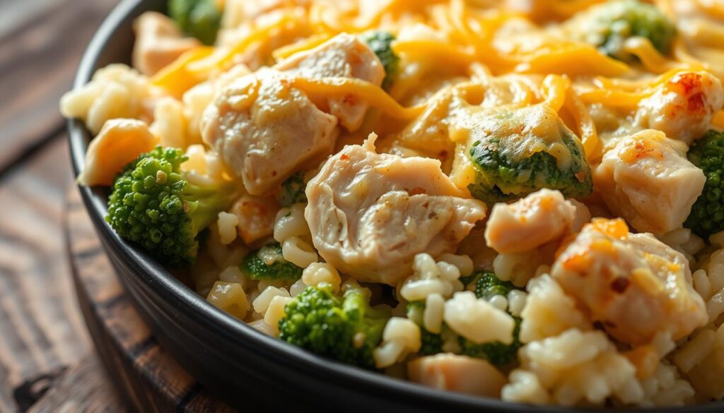 Tender chicken, crisp broccoli, and fluffy rice