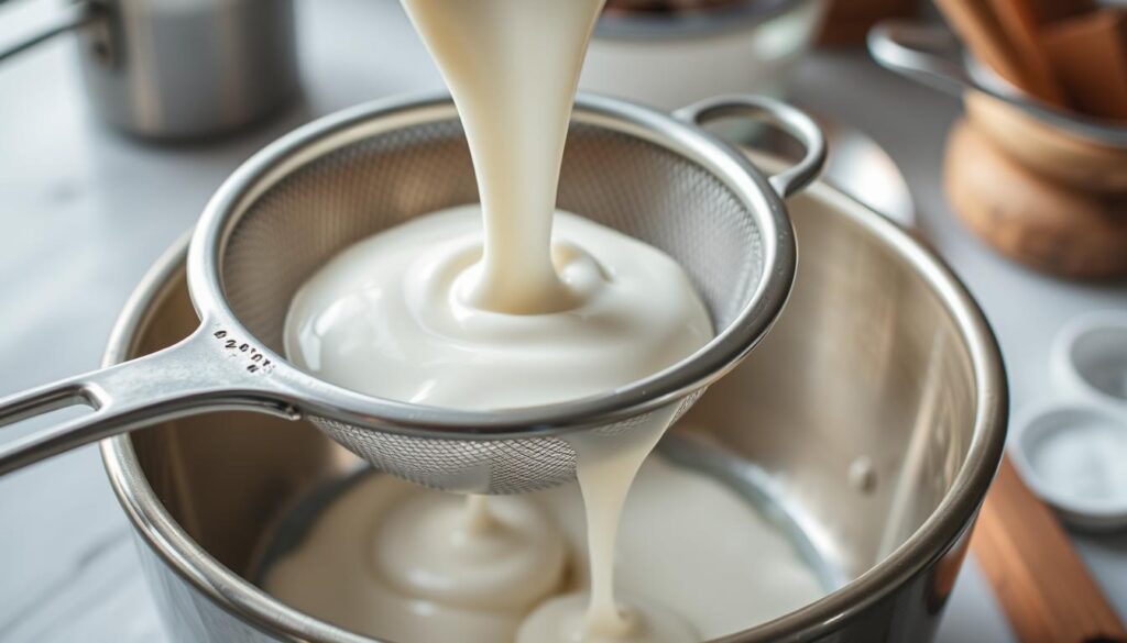 straining yogurt