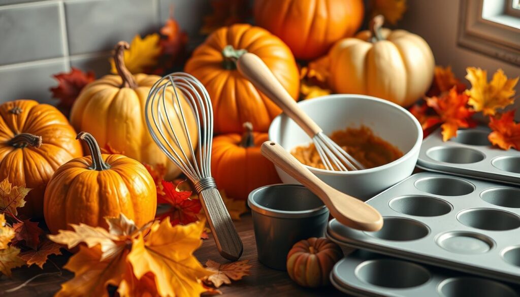 Baking tools for pumpkin muffins